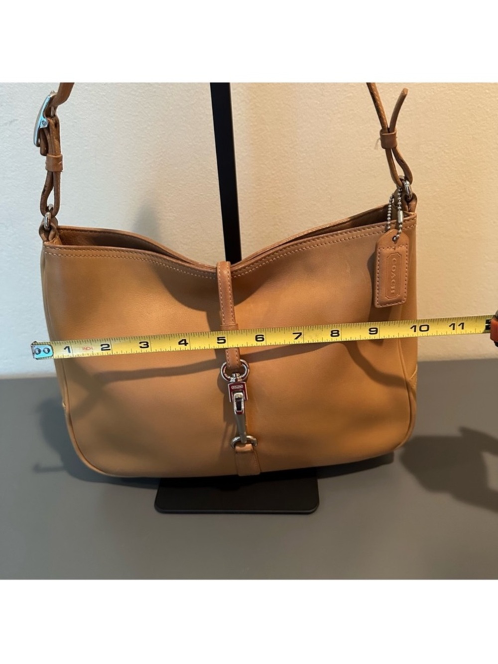 Coach Vintage Y2K Tan Leather Hampton clip Shoulder Bag style 7751 (2003) - Picture 11 of 14